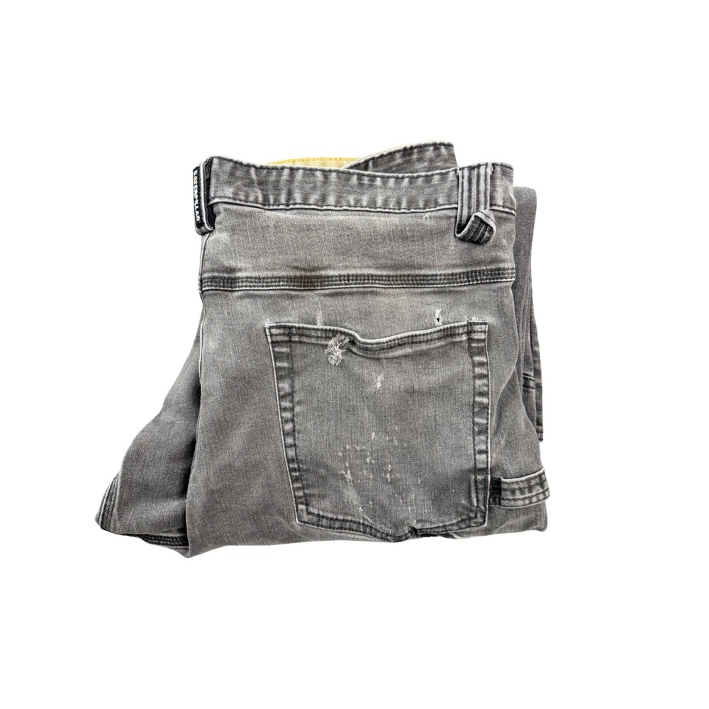 CAT Caterpillar Mens Gray Carpenter Workwear Pants Distressed 40x34 1564745